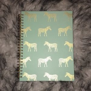 Golden and green zebra spiral notebook